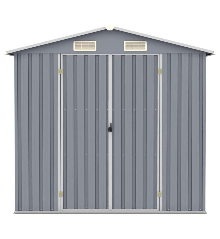 Gerätehaus Grau 205x129x183 cm Verzinkter Stahl