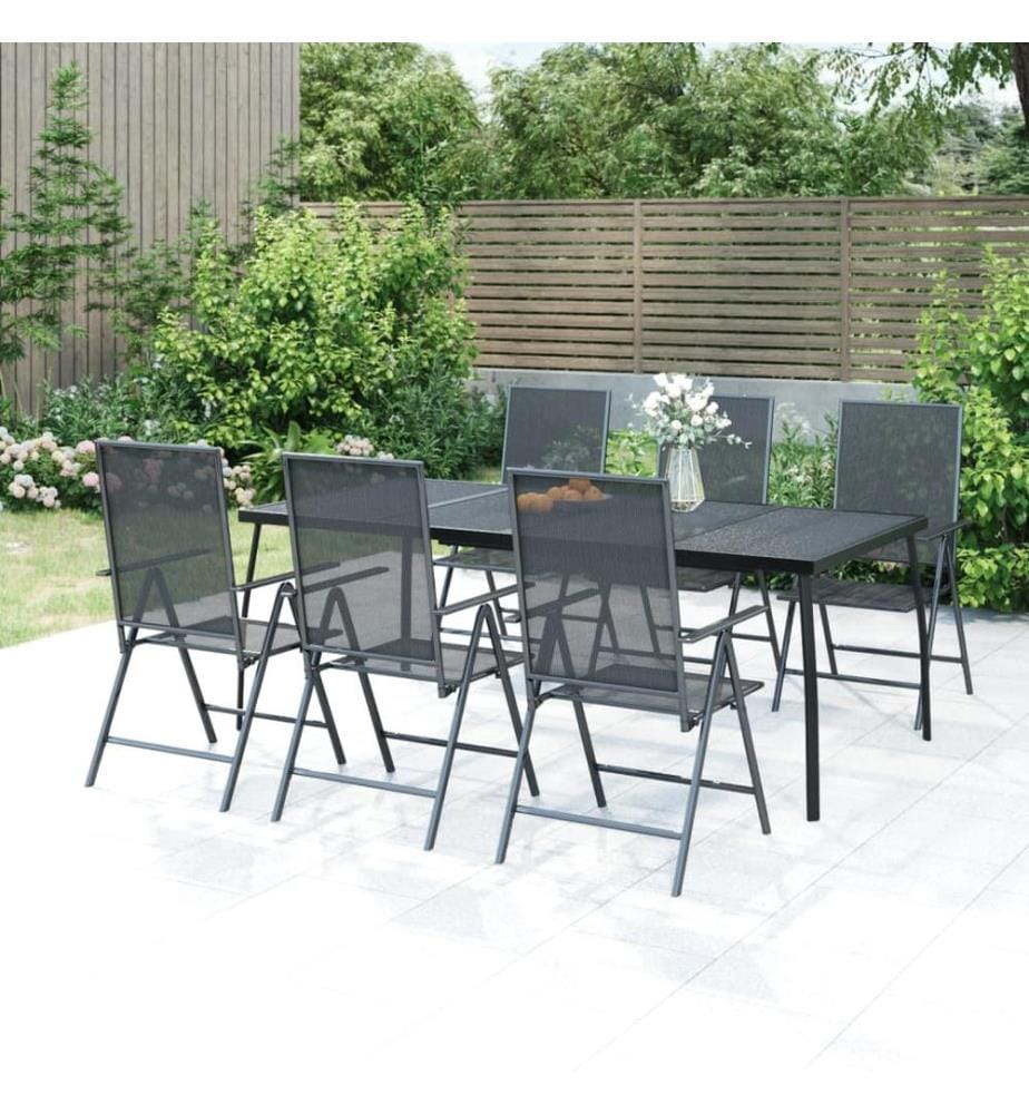 Gartentisch Anthrazit 200x100x72 cm Stahlgitter