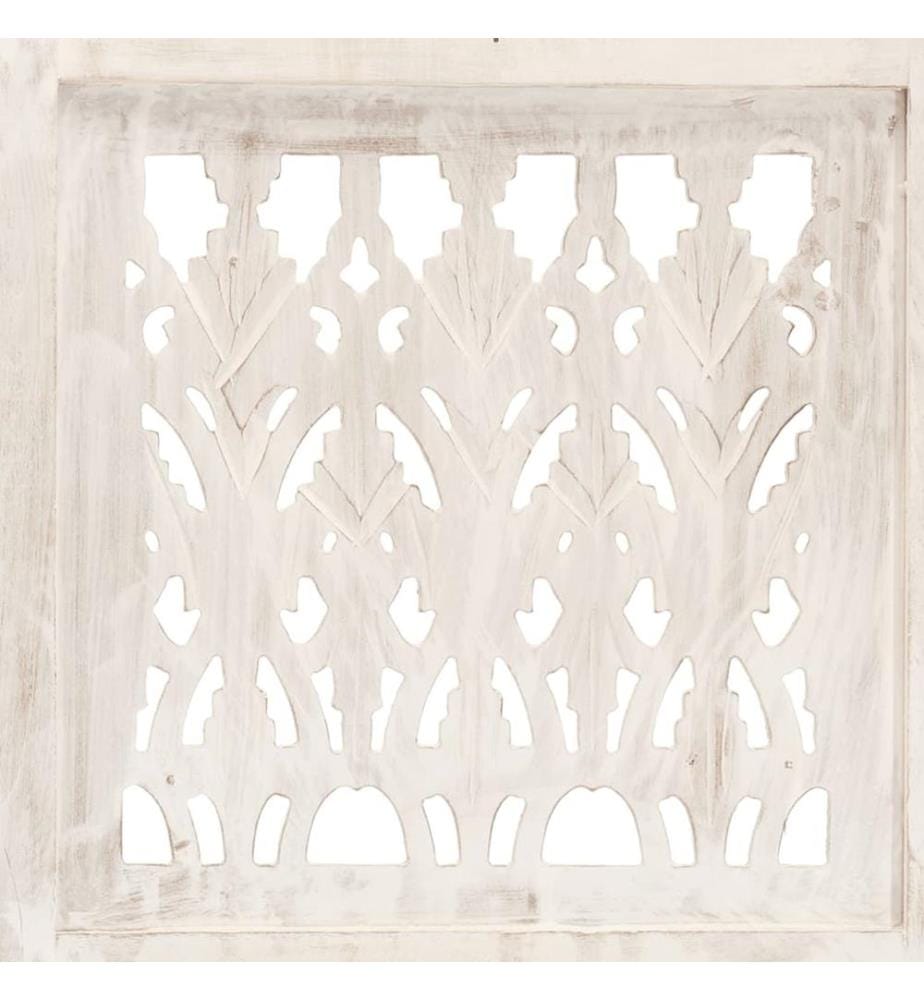 Cloison de séparation 5 panneaux Blanc 200x165 cm Bois manguier