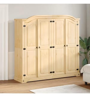 Kleiderschrank Corona 194x52x186 cm Massivholz Kiefer