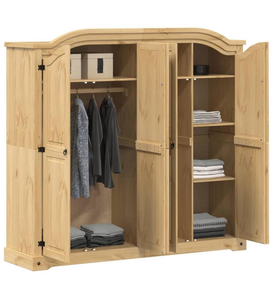 Garde-robe Corona 194x52x186 cm bois de pin massif