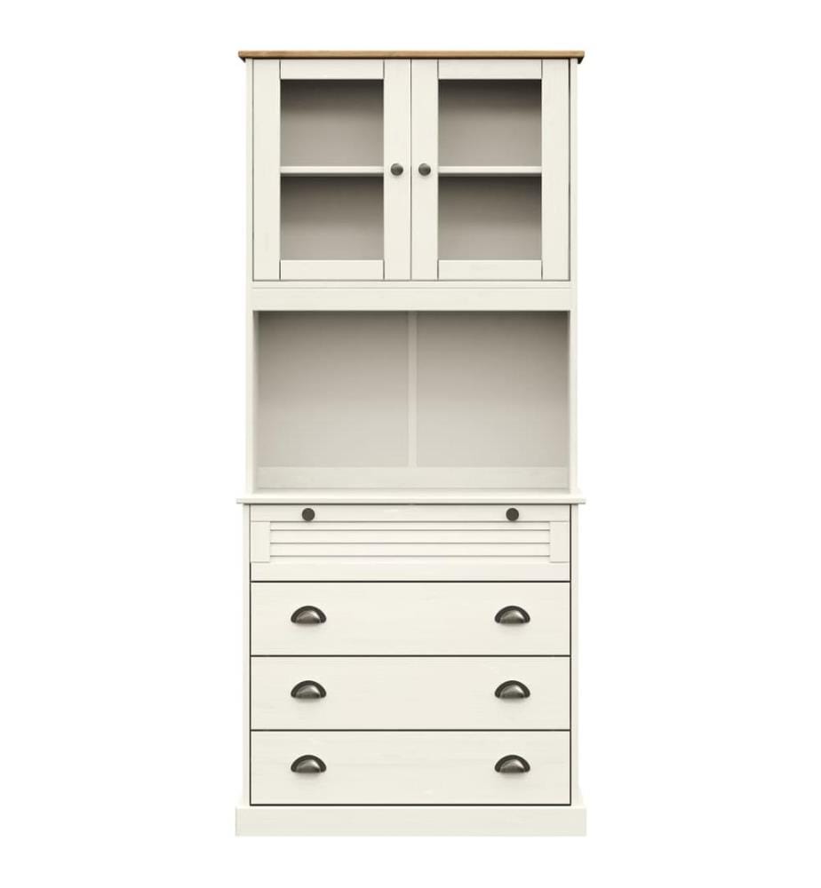 Buffet haut VIGO blanc 80x40x176 cm bois massif de pin
