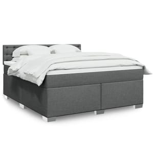 Sommier à lattes de lit avec matelas Gris foncé 180x200cm Tissu