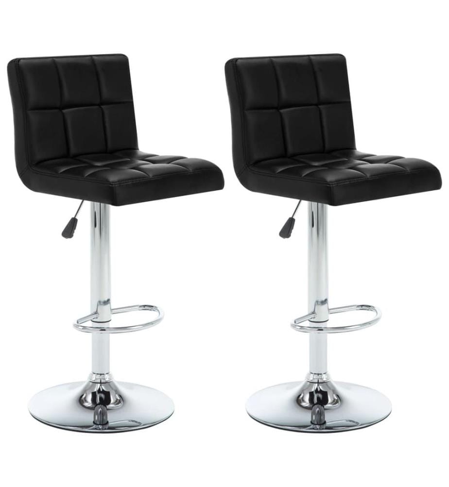 Barhocker 2 Stk. Schwarz Kunstleder