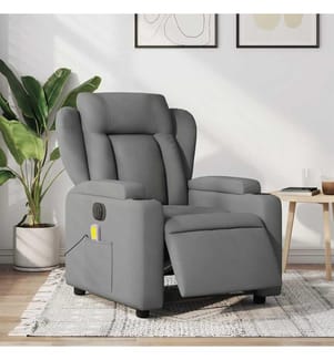 Massagesessel Elektrisch Dunkelgrau Stoff