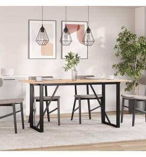 Pieds de table à manger cadre en O 120x60x73 cm acier