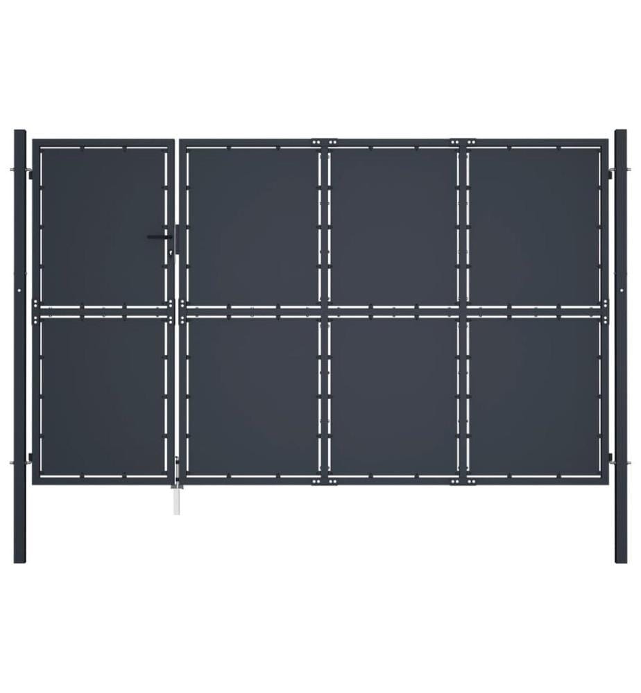 Gartentor Stahl 350 x 150 cm Anthrazit