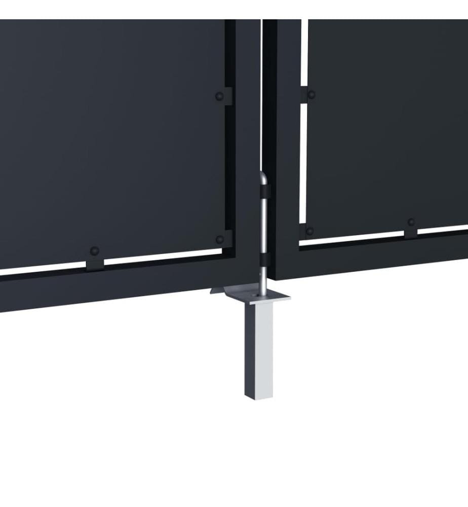 Gartentor Stahl 350 x 150 cm Anthrazit
