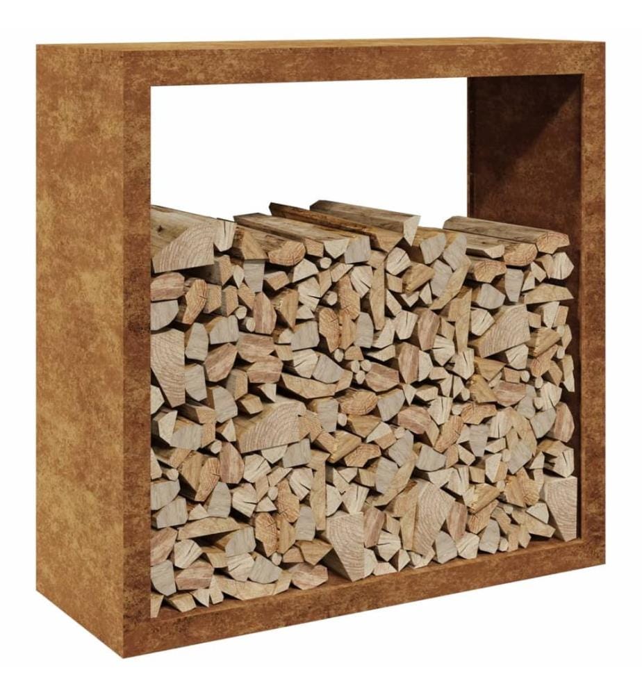Étagère à bois 100x40x100 cm acier résistant aux intempéries