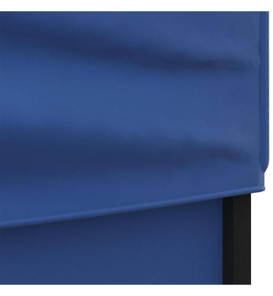 Tente de réception pliable avec parois Bleu 3x6 m