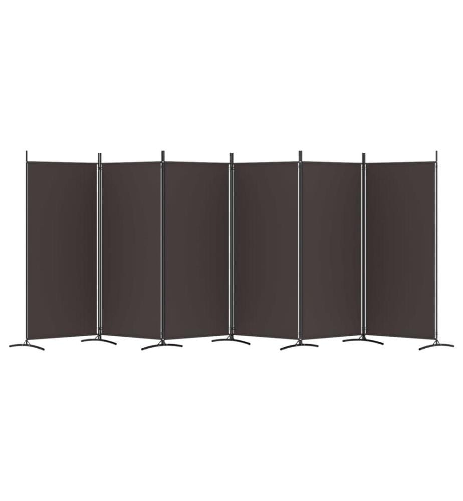 Cloison de séparation 6 panneaux Marron 520x180 cm Tissu