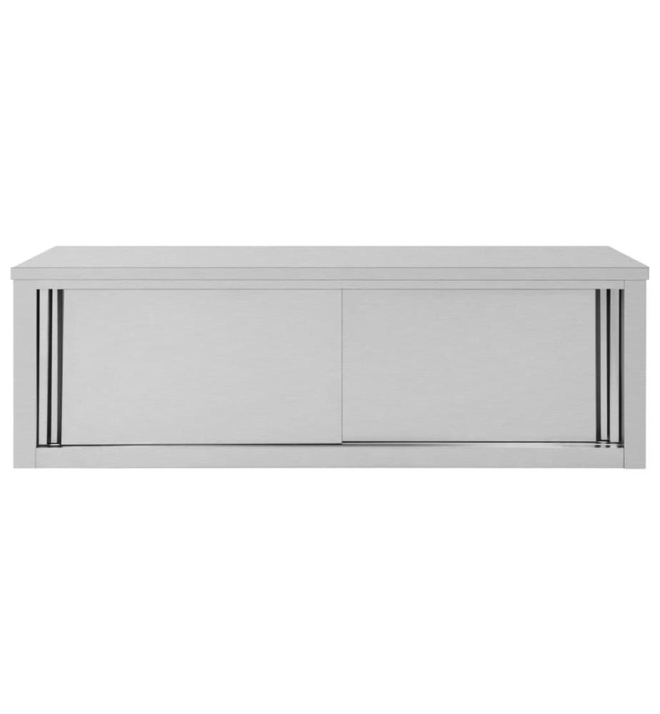 Wandhängeschrank mit Schiebetüren 150×40×50 cm Edelstahl