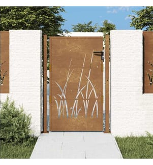 Gartentor 105x155 cm Cortenstahl Gras-Design