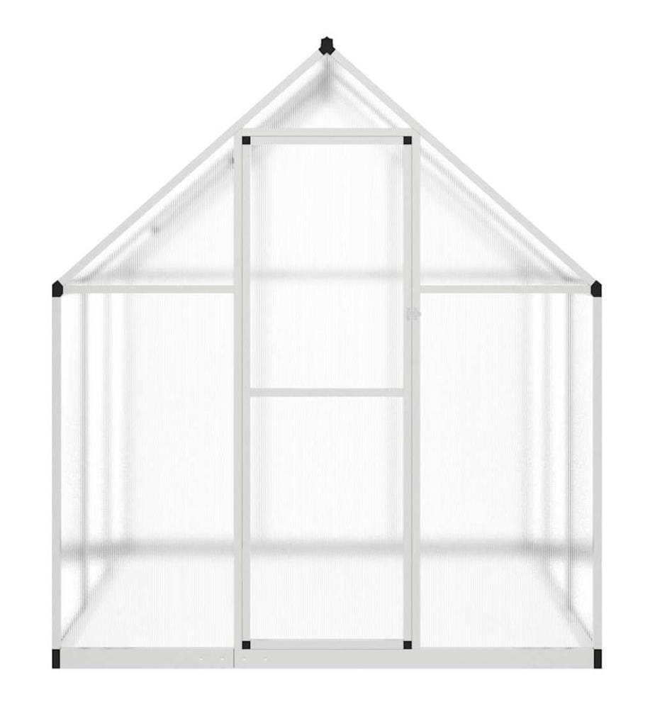 Gewächshaus mit Fundamentrahmen Silbern 169x169x195 cm Alu
