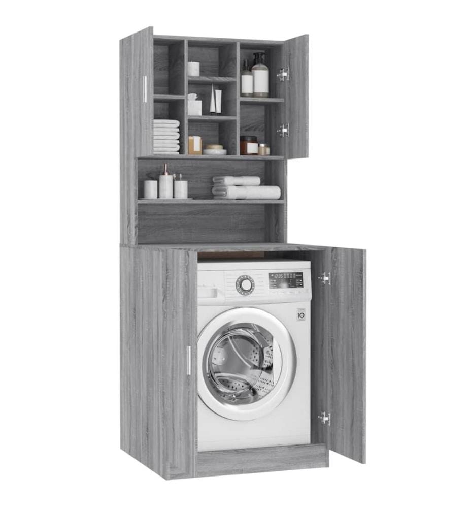 Armoire pour machine à laver Sonoma gris Bois d'ingénierie