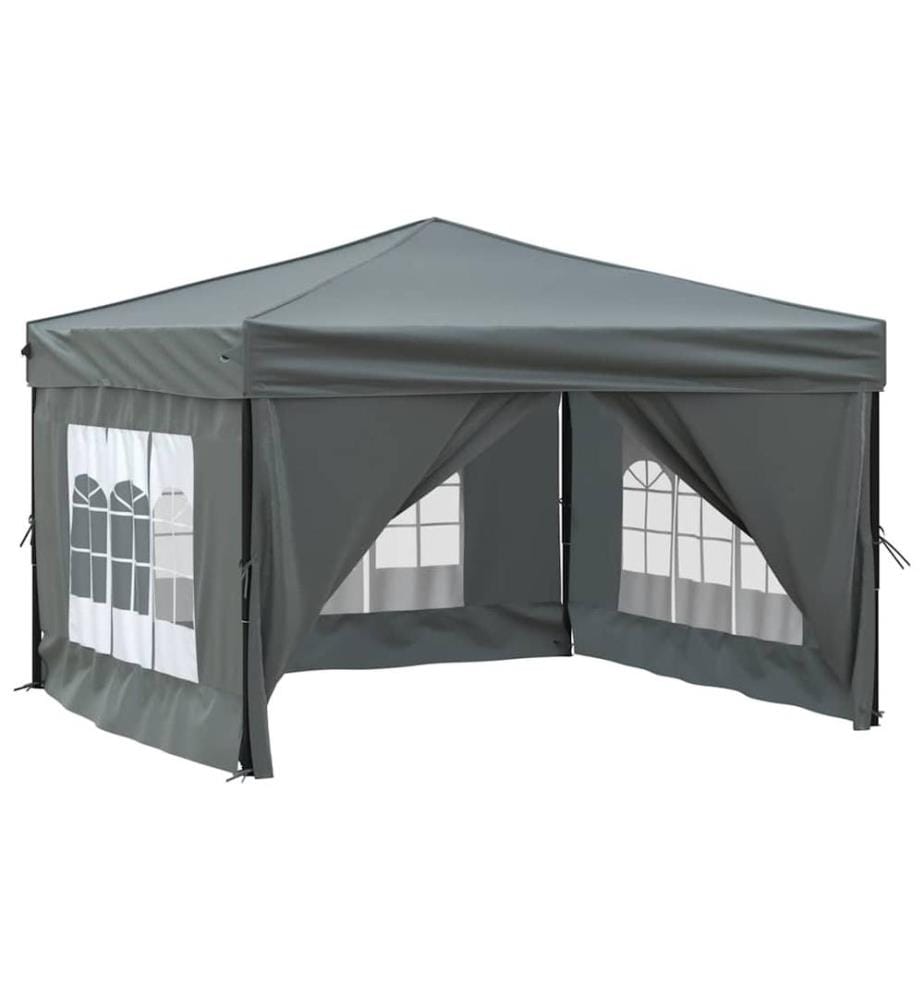 Tente de réception pliable avec parois Anthracite 3x3 m