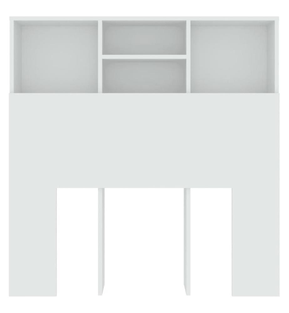 Armoire de tête de lit Blanc 100x19x103,5 cm