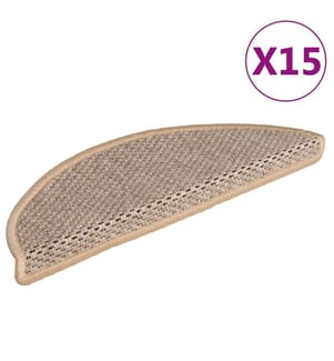Treppenmatten Selbstklebend Sisal 15 Stk. 56x17x3 cm Hellbeige