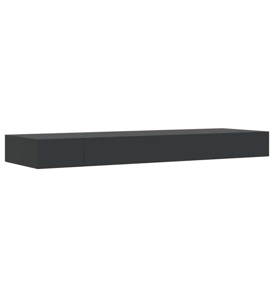 Schweberegal mit Schublade Schwarz 80x25x8 cm
