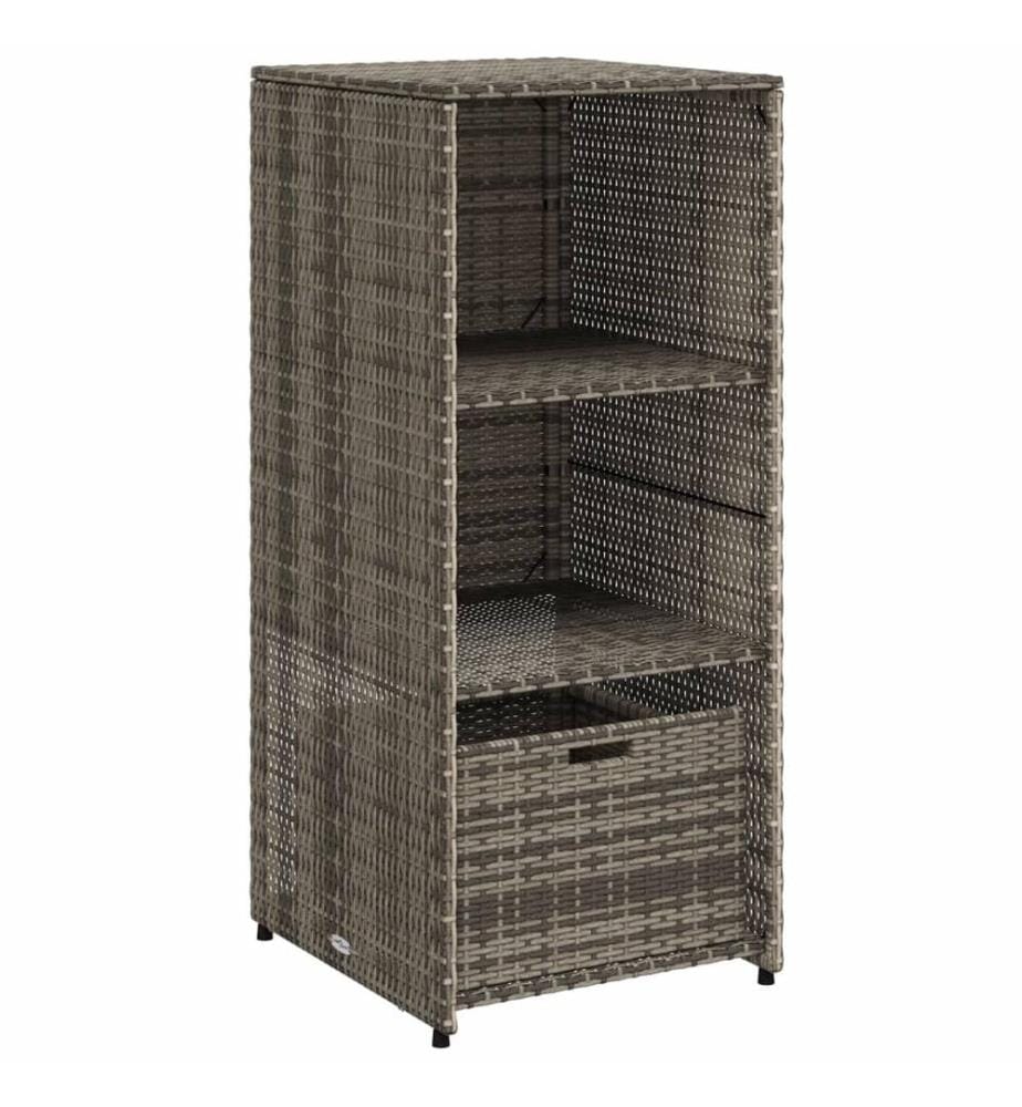 Gartenschrank Grau 50x55x115 cm Poly Rattan