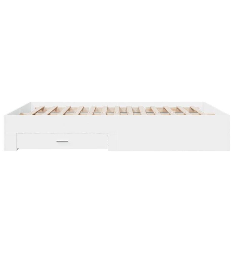 Bettgestell mit Schubladen Weiss 160x200 cm Holzwerkstoff