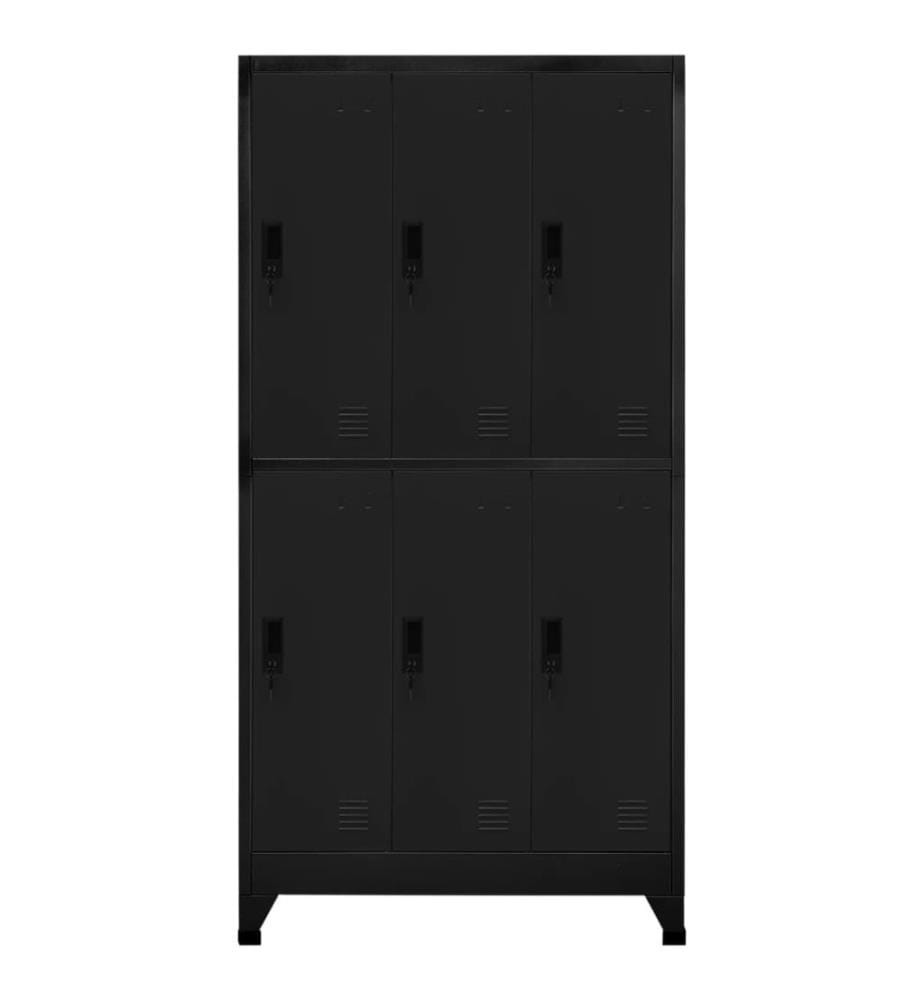Schliessfachschrank Schwarz 90x45x180 cm Stahl