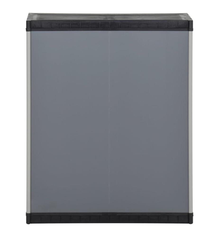 Mülltonnenbox Grau und Schwarz 68x40x85 cm PP