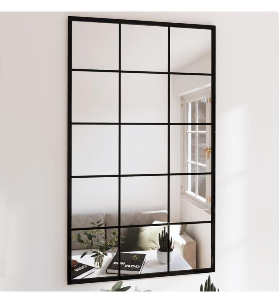 Wandspiegel Schwarz 100x60 cm Metall