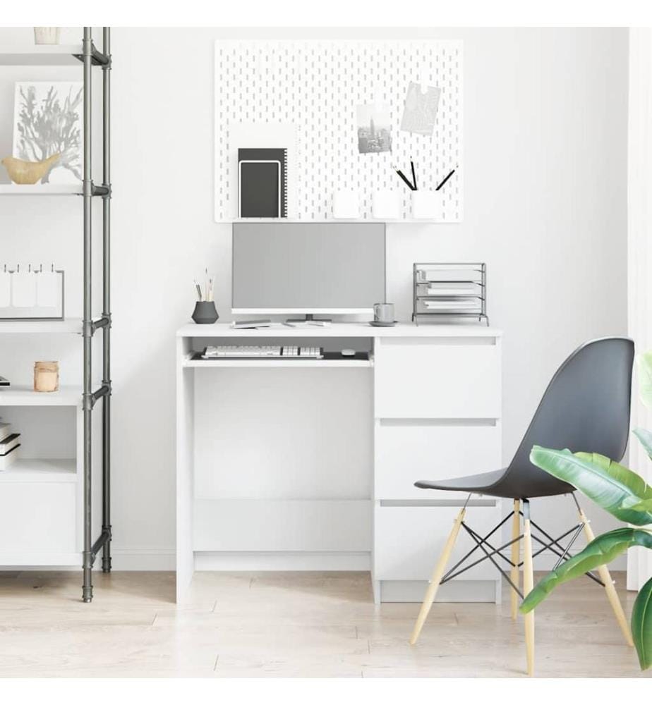Bureau Blanc 90x45x76 cm Bois d'ingénierie
