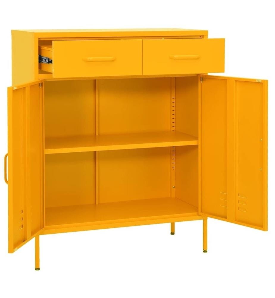 Lagerschrank Senfgelb 80x35x101,5 cm Stahl