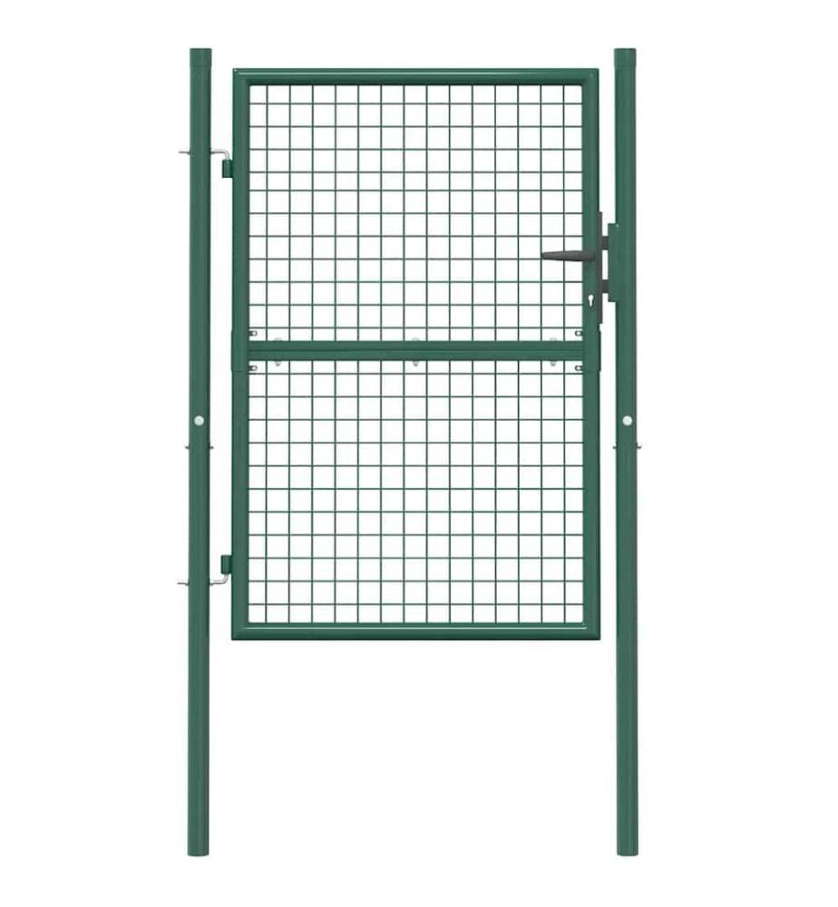 Portail de clôture acier 100x125 cm vert