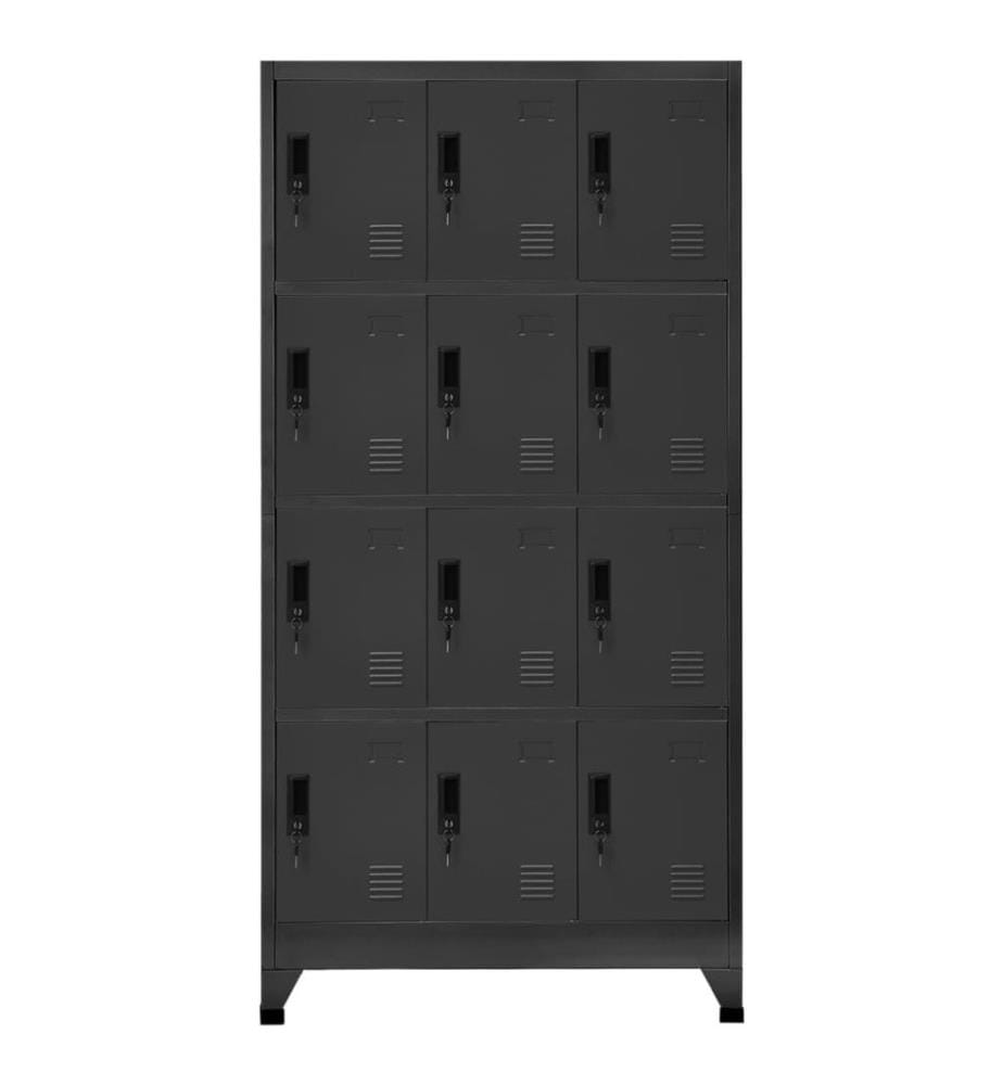 Schliessfachschrank Anthrazit 90x45x180 cm Stahl