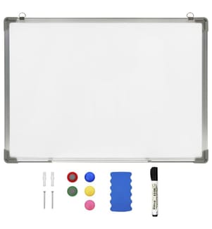 Tableau blanc magnétique effaçable à sec Blanc 90x60 cm Acier