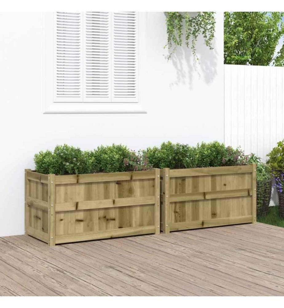 Jardinières 2 pcs bois de pin imprégné