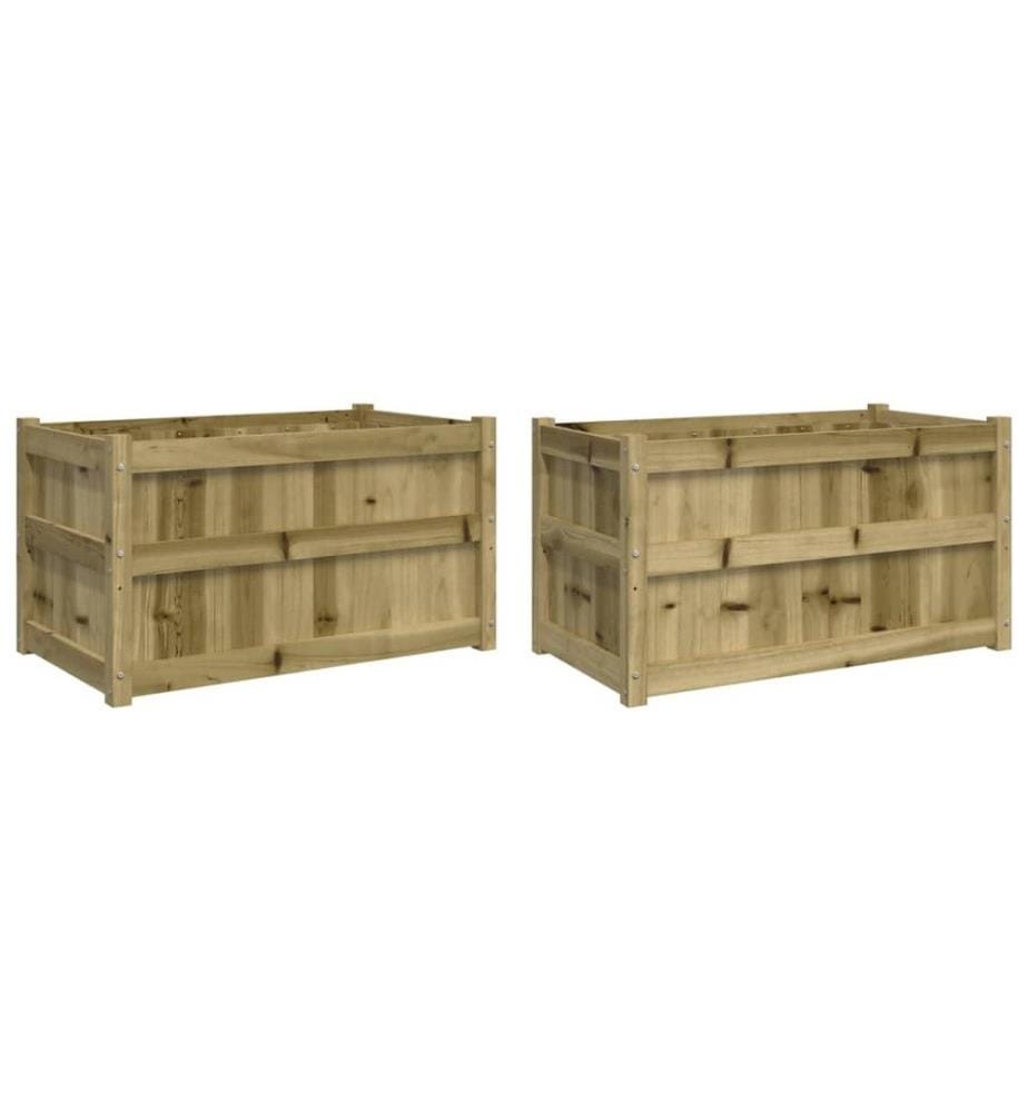 Jardinières 2 pcs bois de pin imprégné