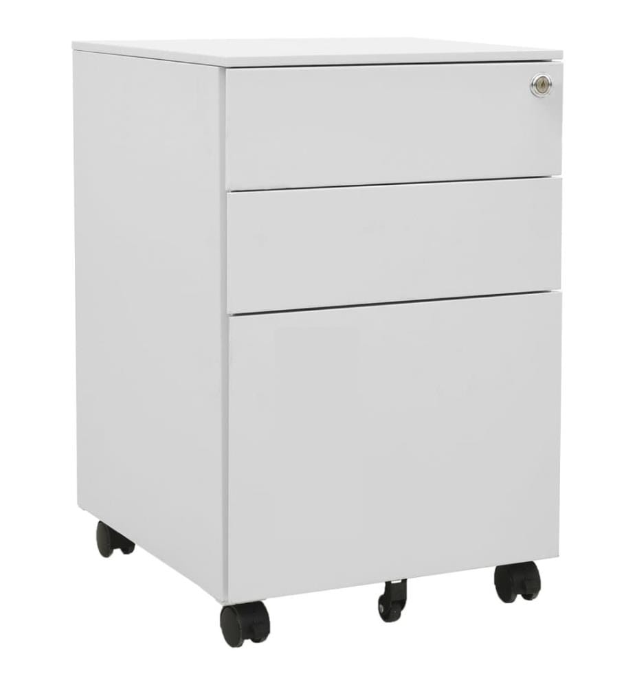 Aktenschrank mit Rollen Hellgrau 39x45x60 cm Stahl