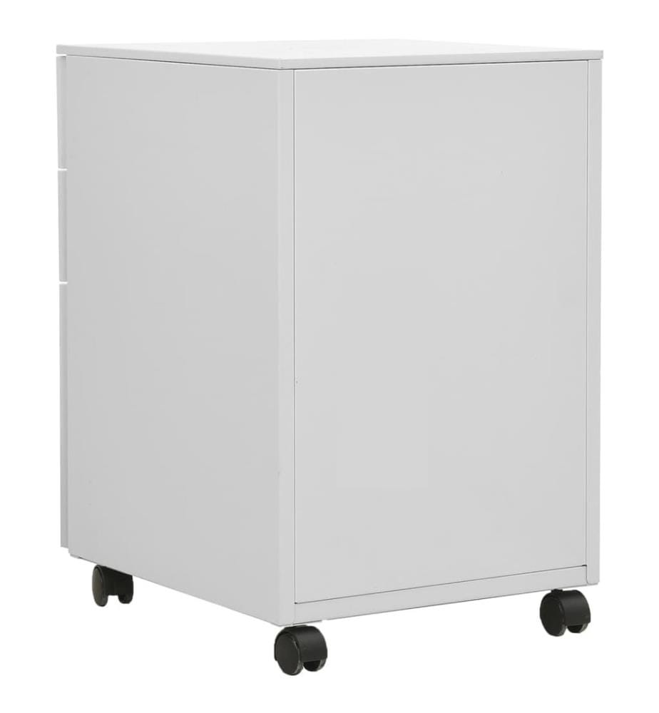 Aktenschrank mit Rollen Hellgrau 39x45x60 cm Stahl