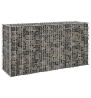 Gabionenwand mit Abdeckung Verzinkter Stahl 200x60x100 cm