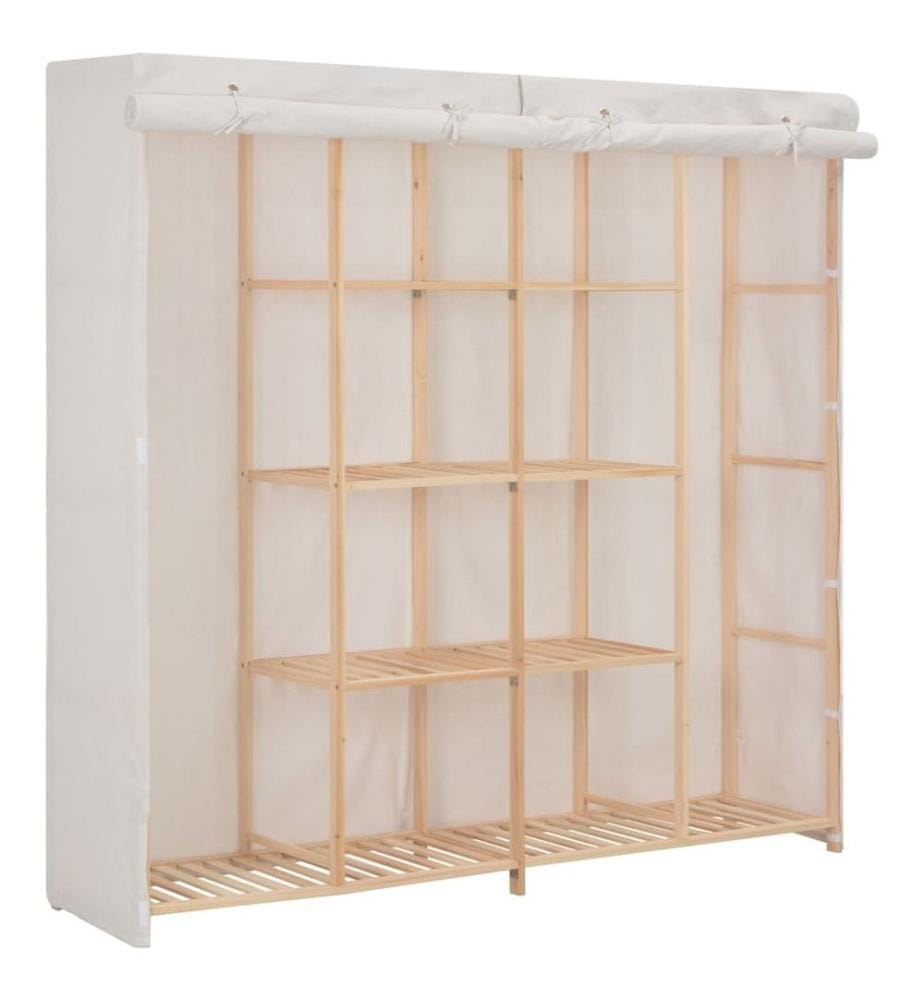 Kleiderschrank Weiss 173 x 40 x 170 cm Stoff