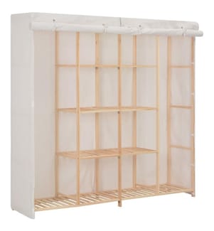 Kleiderschrank Weiss 173 x 40 x 170 cm Stoff