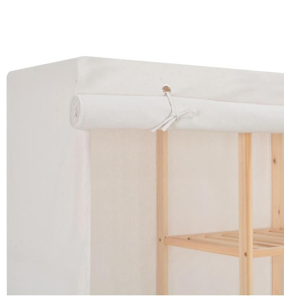 Kleiderschrank Weiss 173 x 40 x 170 cm Stoff