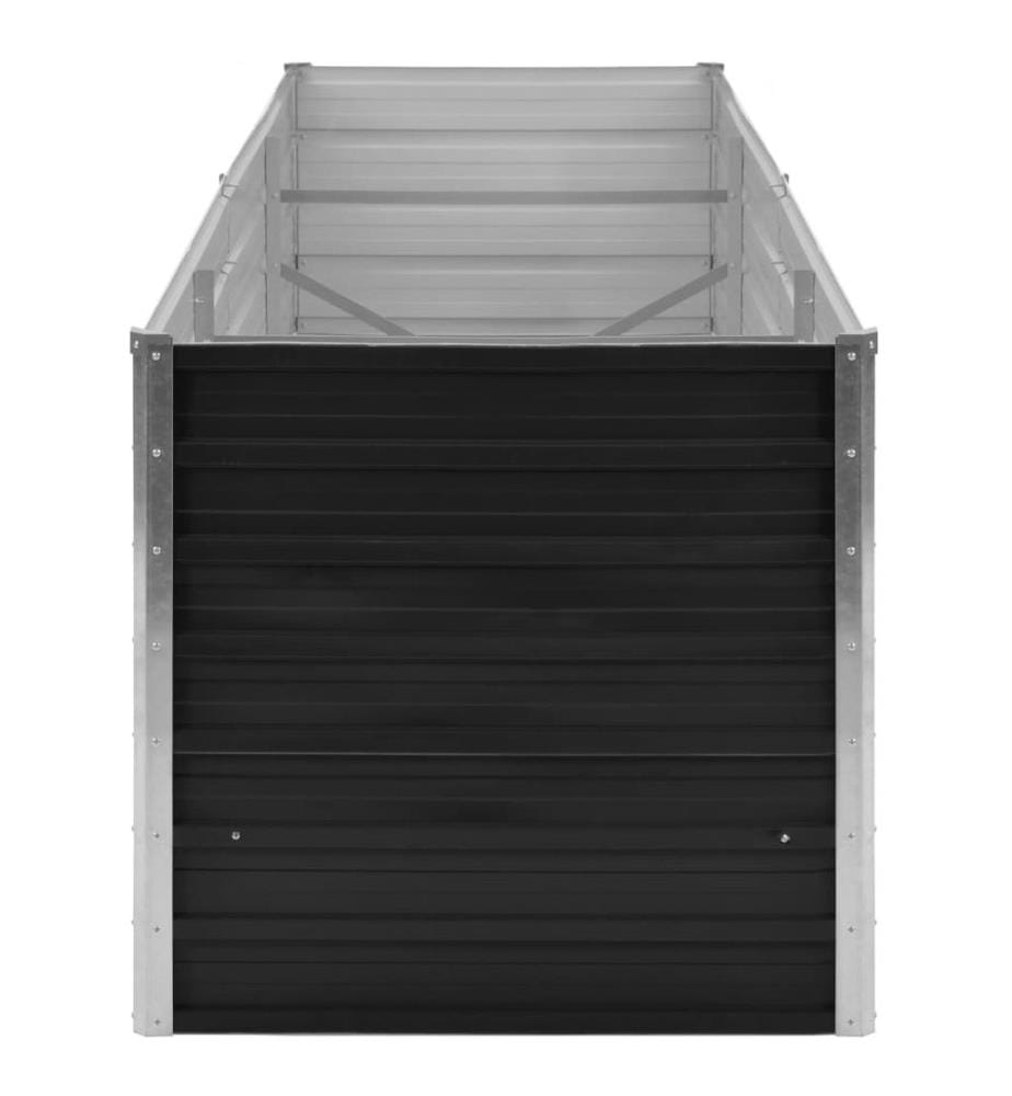 Lit surélevé de jardin Anthracite 240x80x77 cm Acier galvanisé