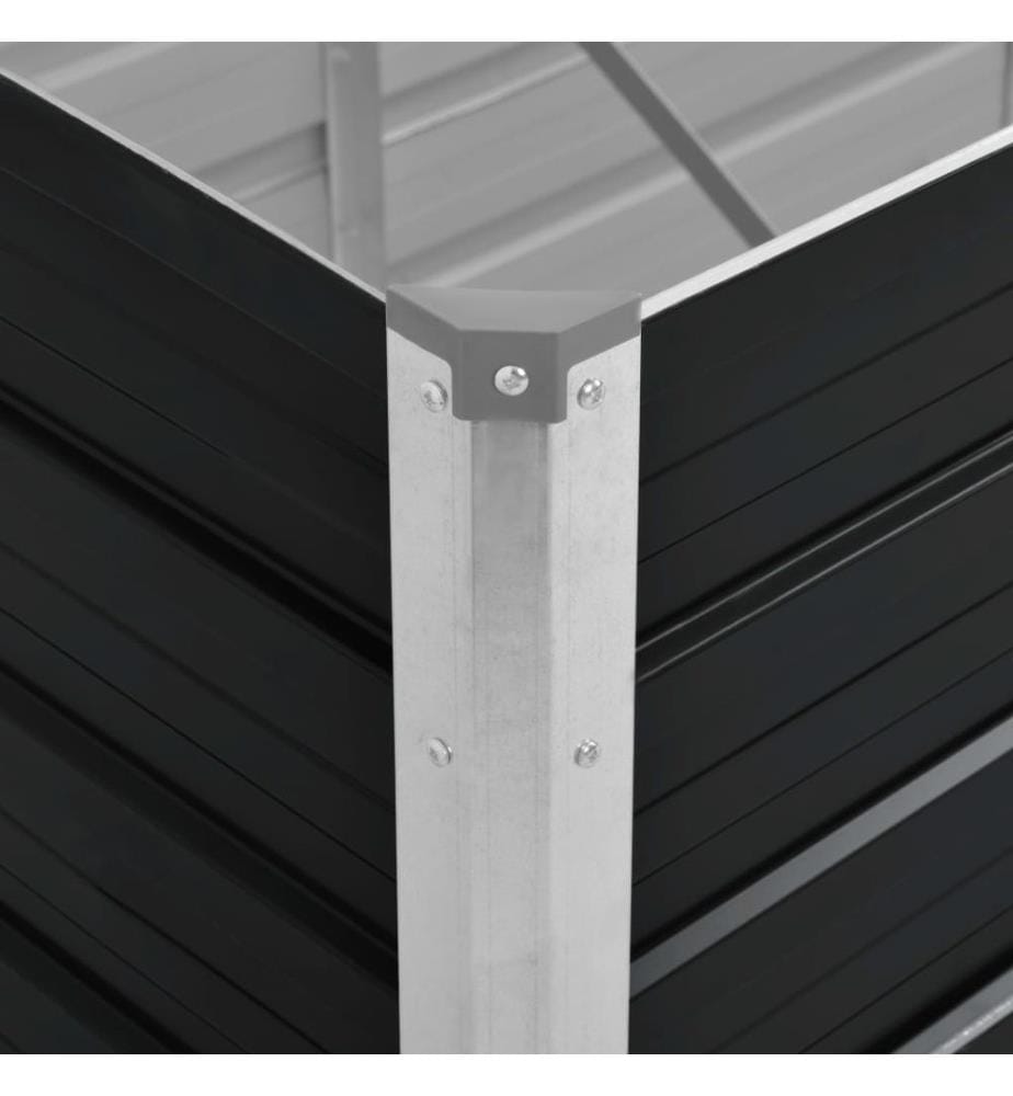 Lit surélevé de jardin Anthracite 240x80x77 cm Acier galvanisé