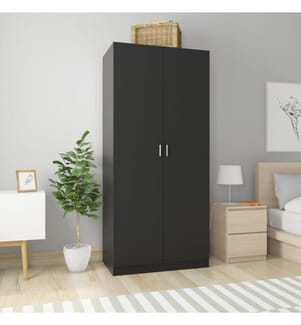 Kleiderschrank Schwarz 90x52x200 cm Holzwerkstoff
