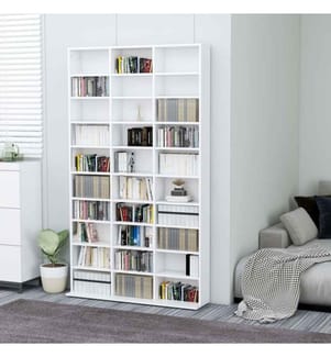 Armoire à CD Blanc 102x16x177,5 cm Bois d'ingénierie