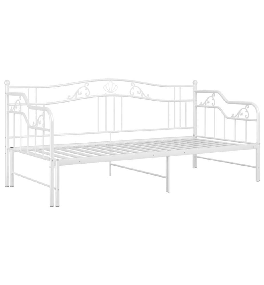 Ausziehsofa Bettgestell Weiss Metall 90x200 cm