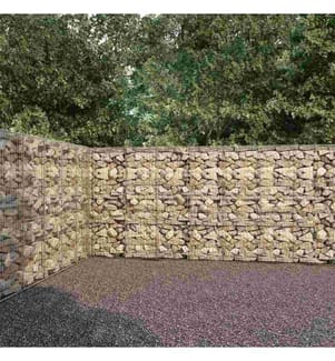 Gabionenwand mit Abdeckung Verzinkter Stahl 600×30×200 cm