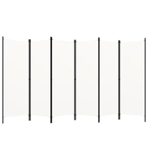 Cloison de séparation 6 panneaux Blanc 300x180 cm