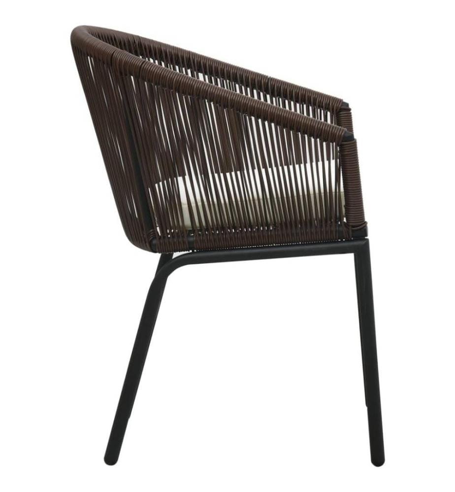 Gartenstühle 2 Stk. Braun PE-Rattan
