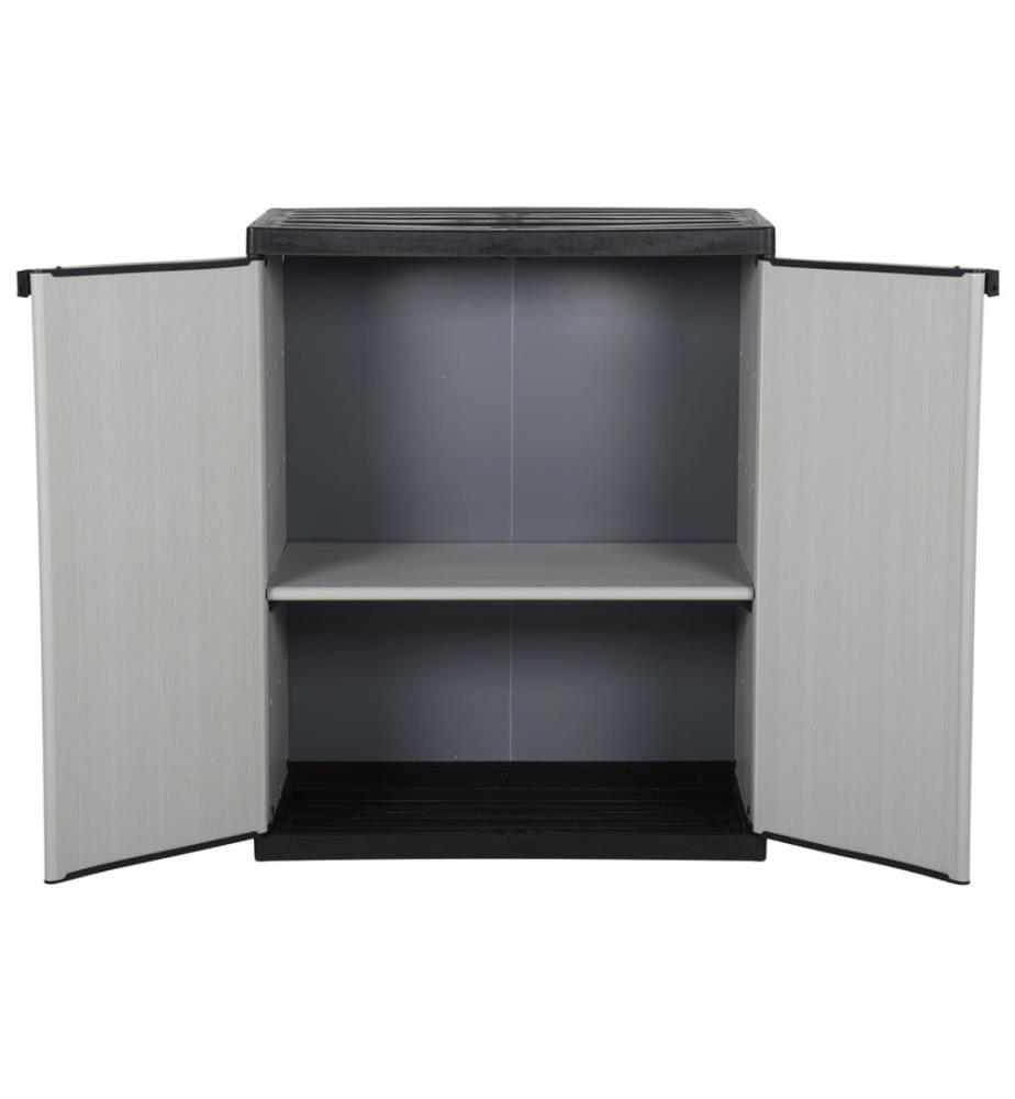 Garten-Lagerschrank mit 1 Boden Grau und Schwarz 68x40x85 cm
